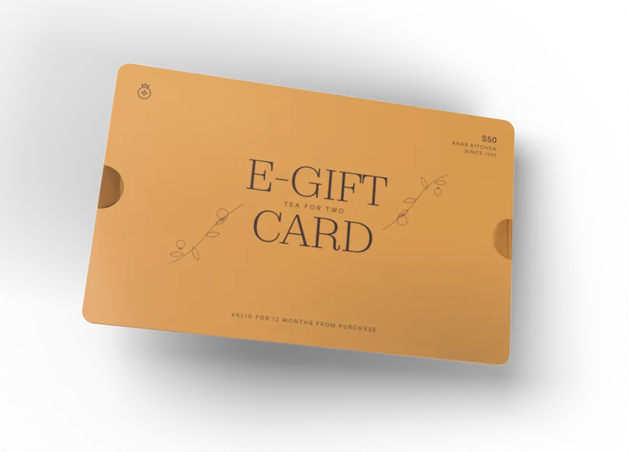 The Tea for Two gift card, saffron colourway